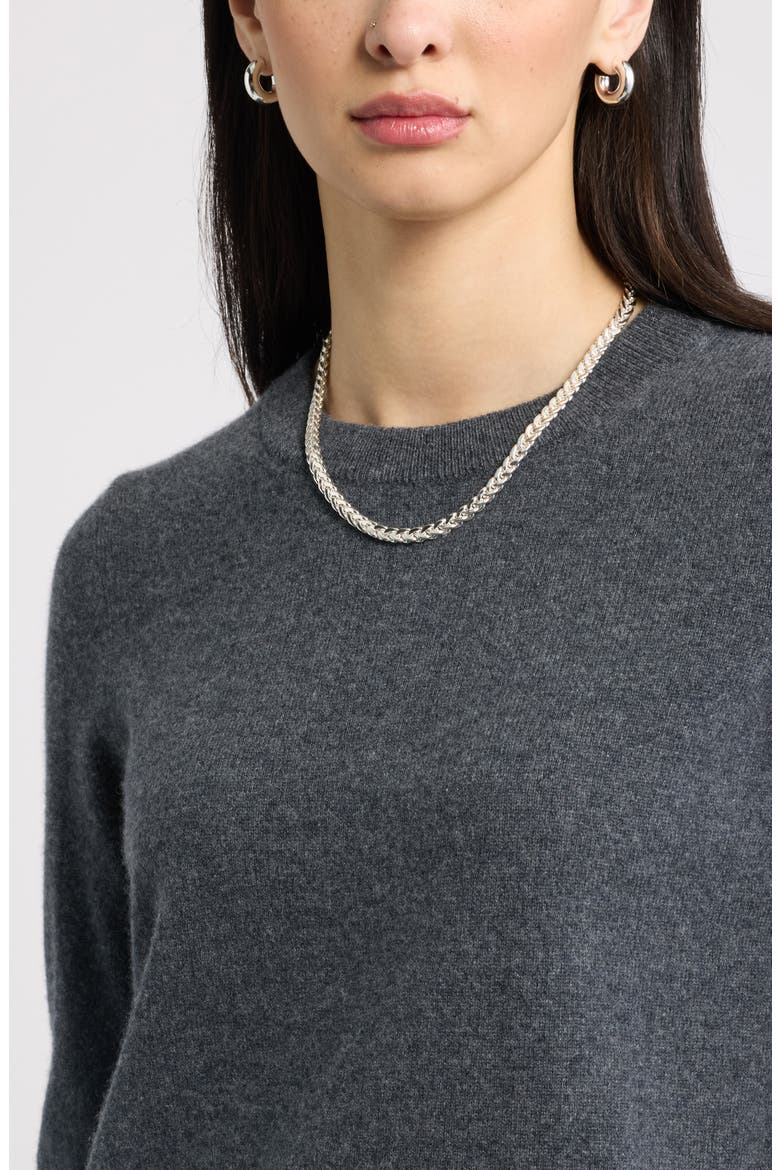 Cashmere Crewneck Sweater, Alternate, color, GREY DARK CHARCOAL