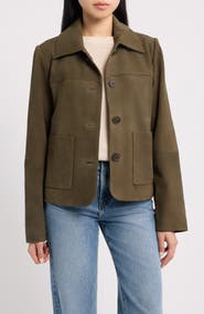 Bernardo Suede Crop Jacket