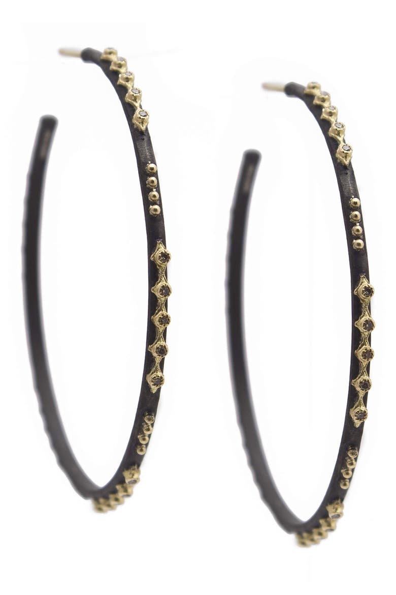Old World Multi-Crivelli Hoop Earrings, Main, color, BLACKENED SILVER/ GOLD