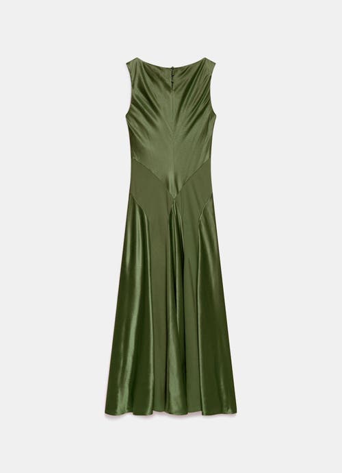Mint Velvet Panelled Satin Maxi Dress In Brown