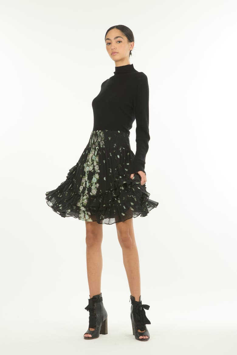 Aeria Skirt, Alternate, color, Black Floral Alley