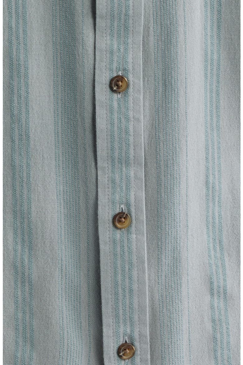 Cru Textured Stripe Short Sleeve Cotton Dobby Button-Up Shirt, Alternate, color, TROOPER