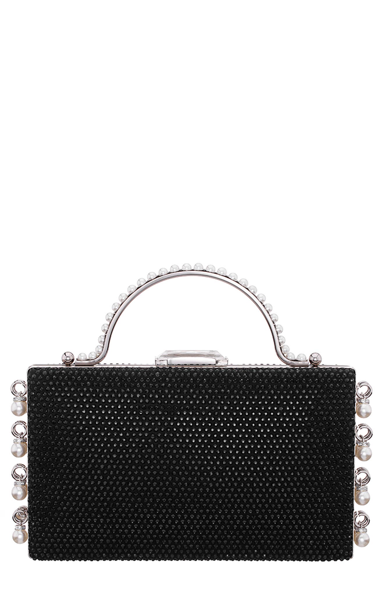 Nina Faux Pearl Dangle Minaudiere, Main, color, 