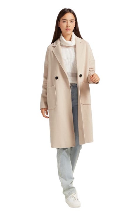 Publisher Double Breasted Wool Blend Coat
