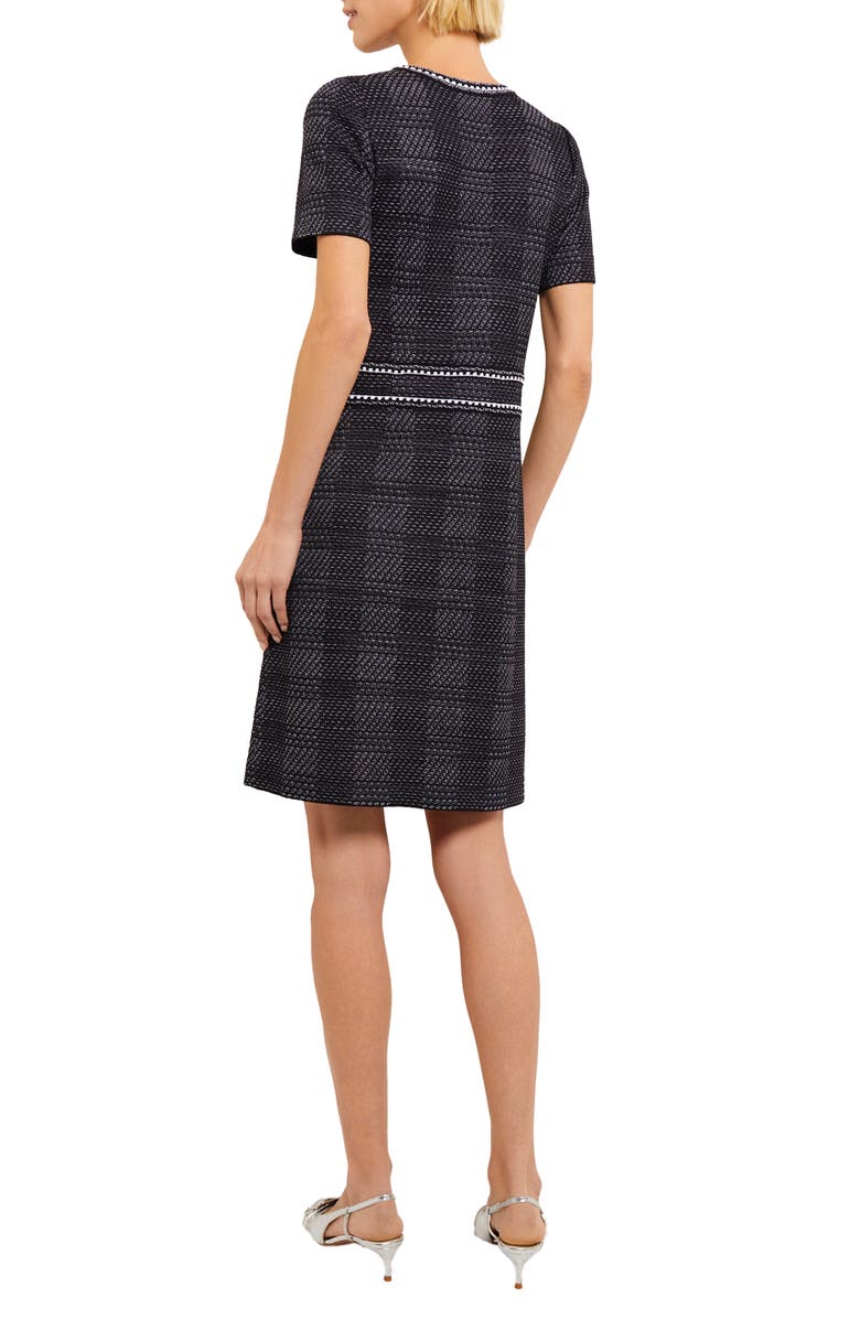 Misook Bold Plaid Knit Sheath Dress, Alternate, color, 
