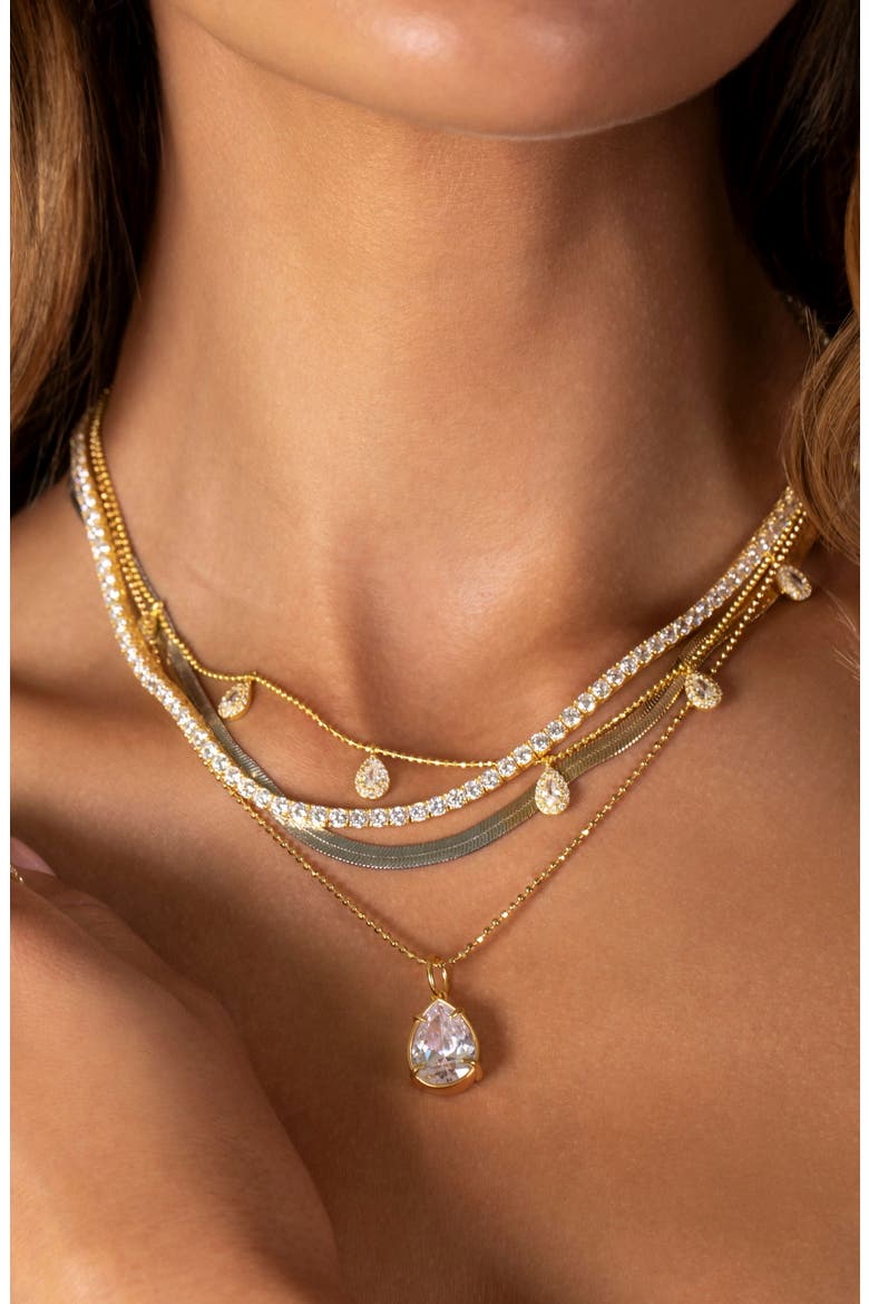 Cubic Zirconia Pendant Necklace, Alternate, color, GOLD