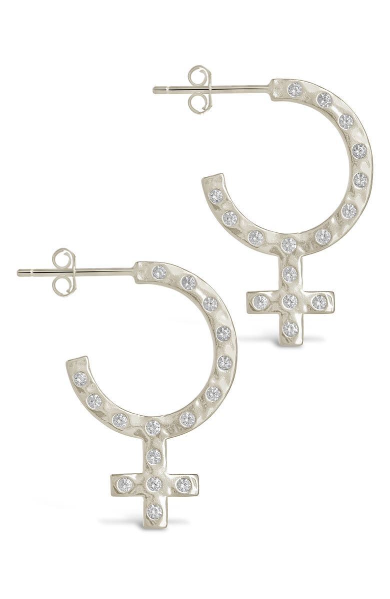 Sterling Forever CZ Symbol Drop Earrings, Main, color,