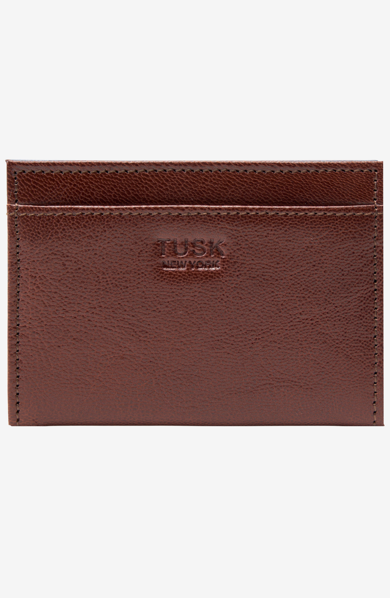 Tusk Leonardo Folded Card Case, Main, color, Chocolate / Blue