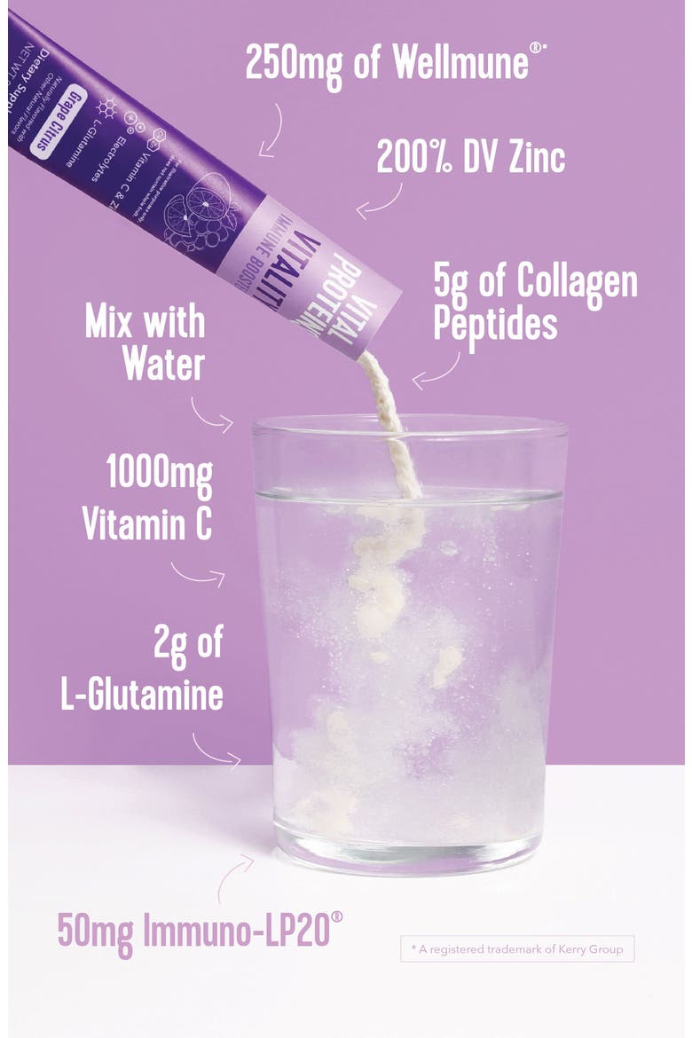 Single-Serve Vitality Immune Booster Dietary Supplement Pack, Alternate, color, GRAPE CITRUS