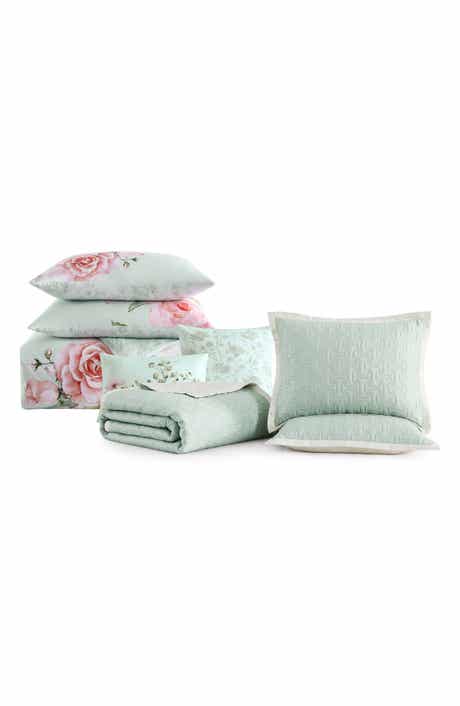 Bebejan Rose On Misty Green 8-Piece Reversible Comforter Set