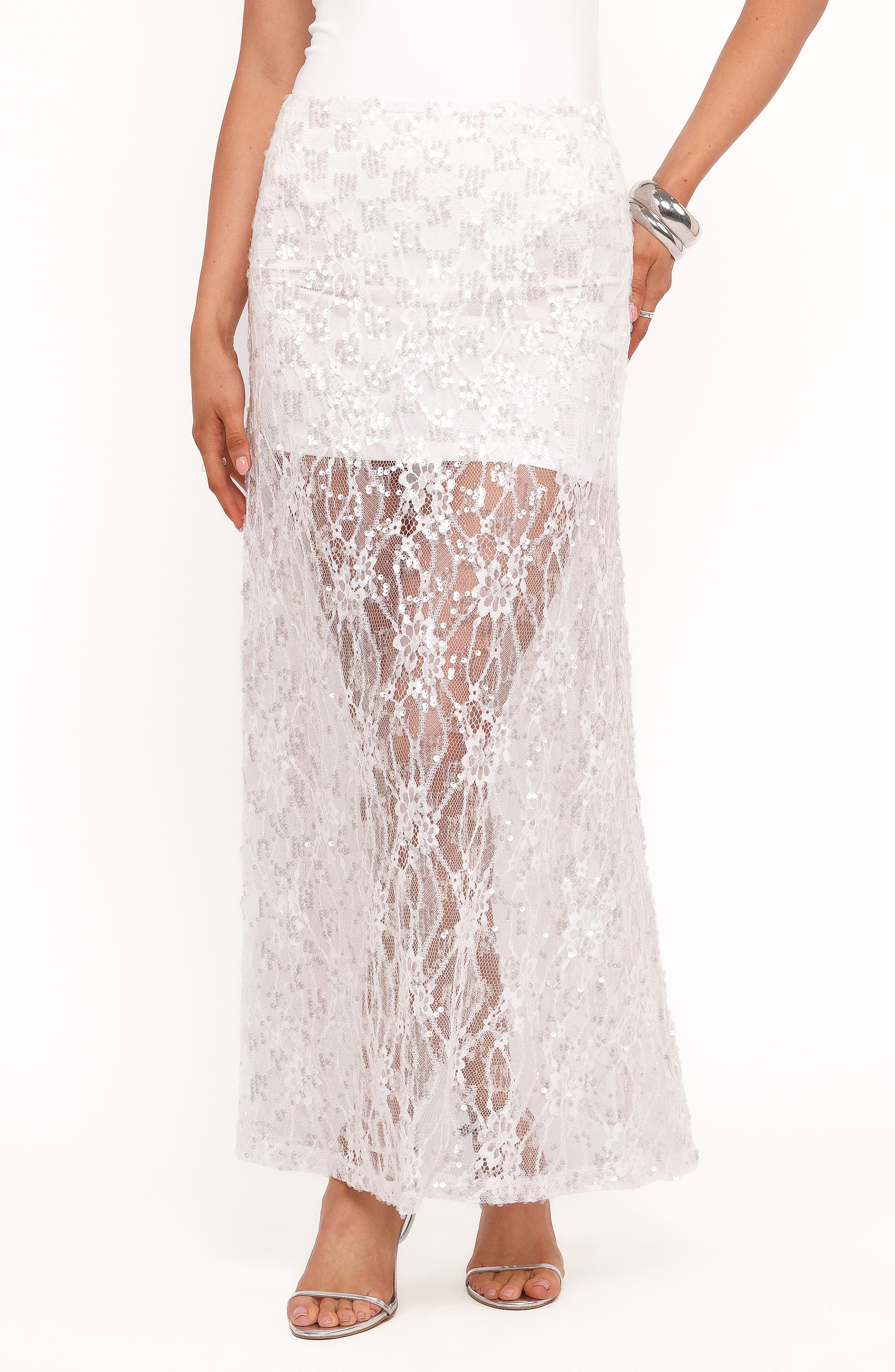 Yonder Sequin Lace Maxi Skirt
