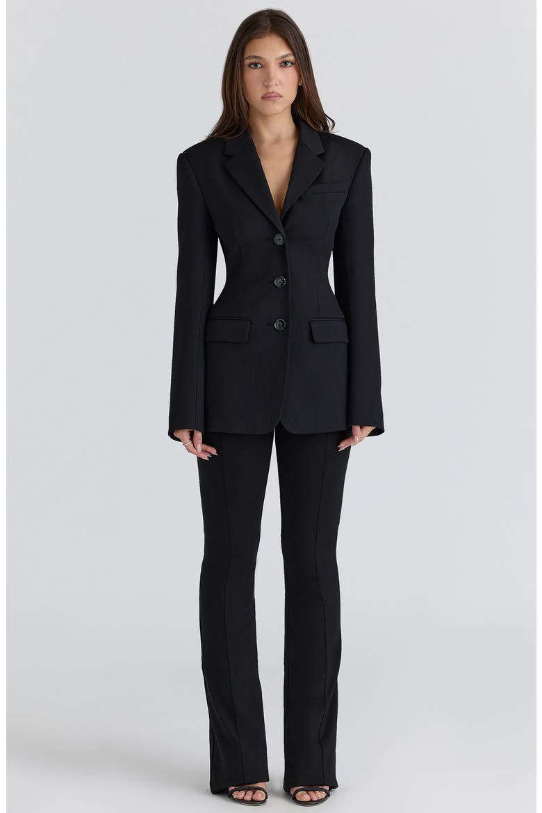 Luella Hourglass Crepe Jacket, Alternate, color, BLACK