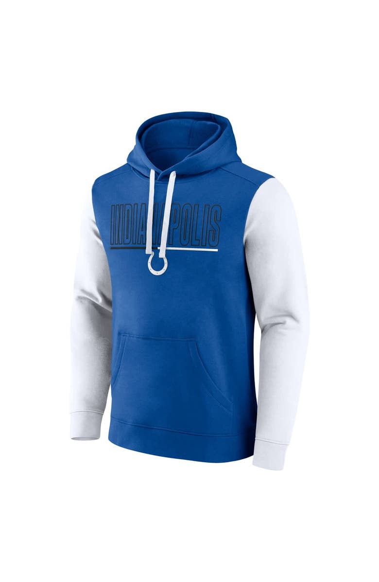 FANATICS Men's Fanatics Royal/White Indianapolis Colts Outline Pullover Hoodie, Alternate, color, Royal
