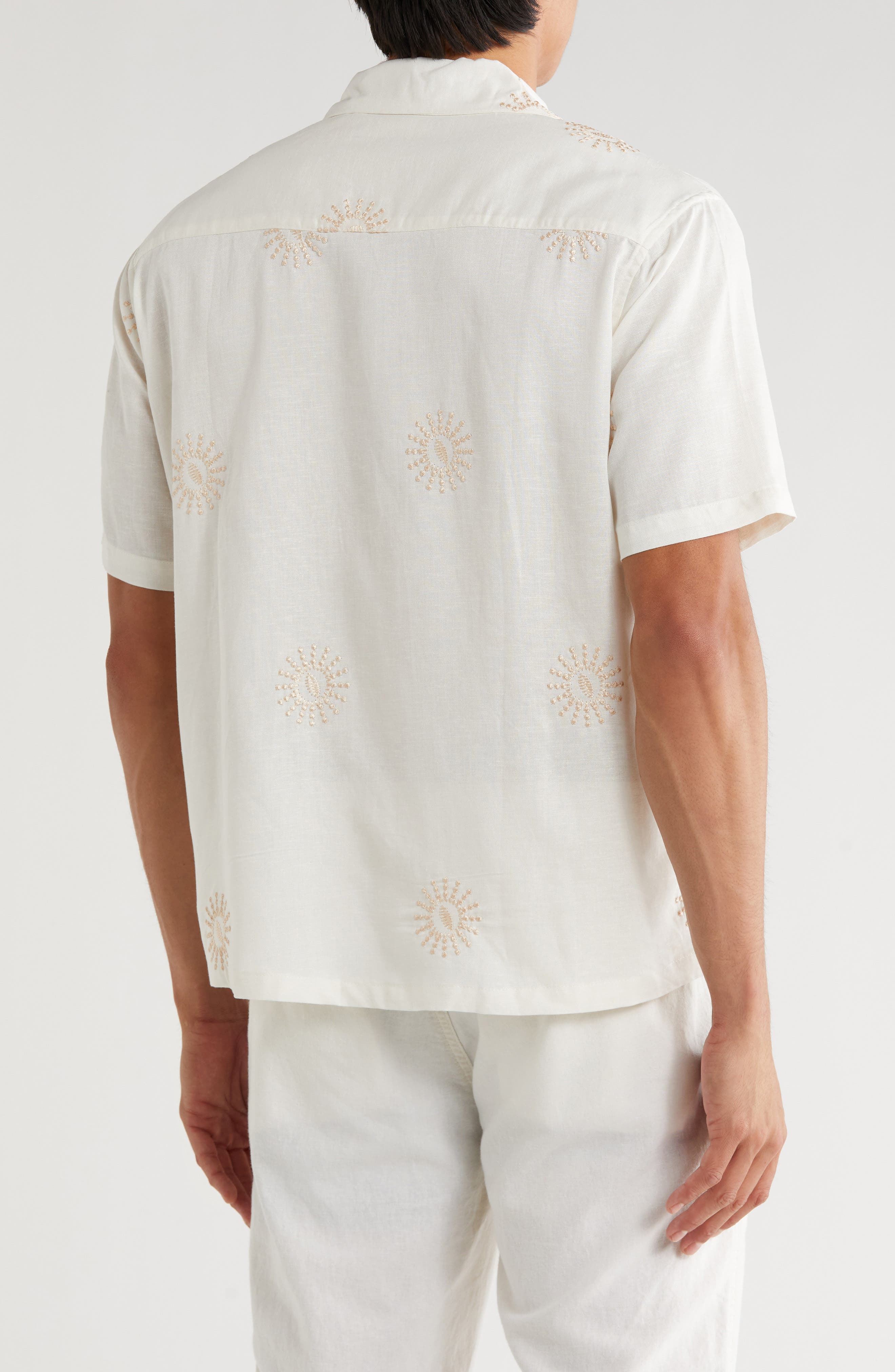 Boxy Fit Sun Embroidered Camp Shirt - image 4