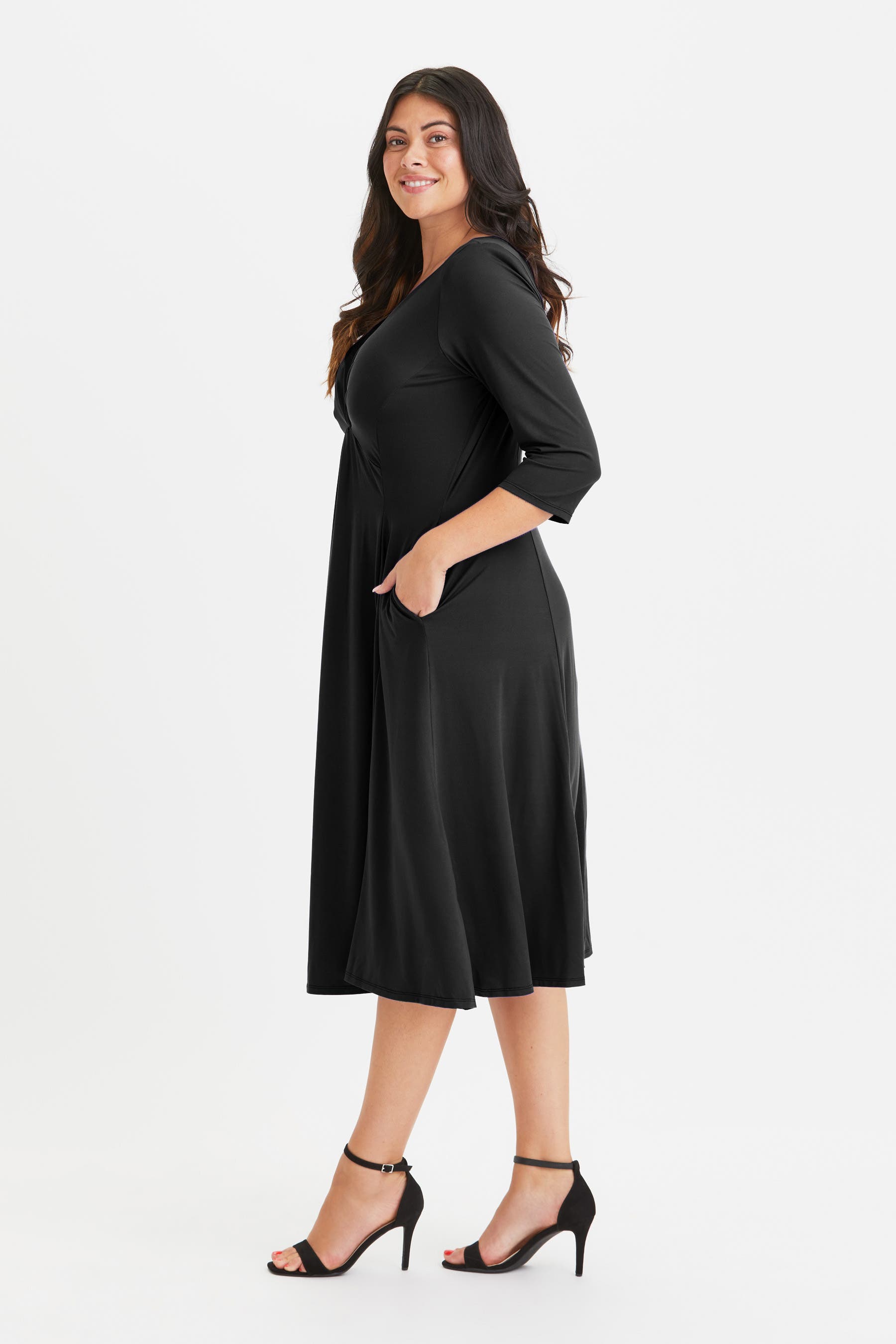 Claudia Solid Jersey Knot Front Dress - image 2