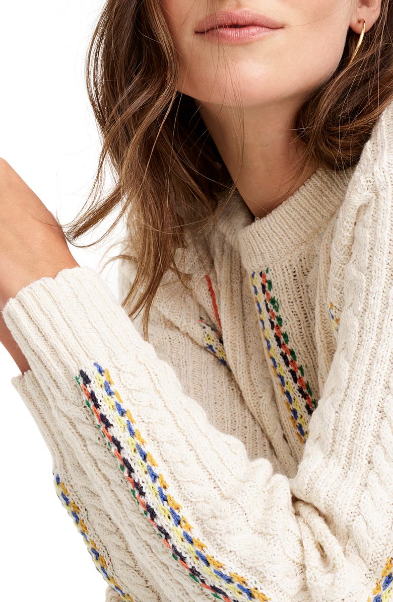 J.Crew The Reeds X J.Crew Rainbow Cable Knit Sweater, Alternate, color, 