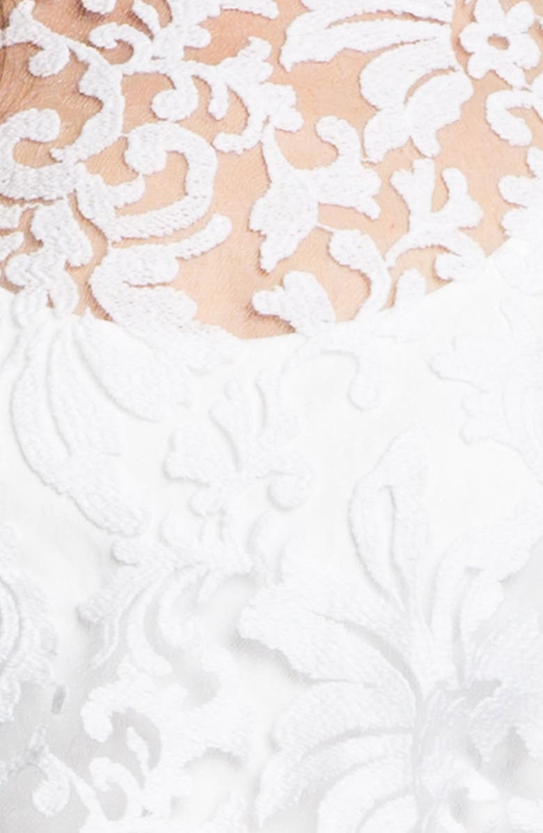 Tadashi Shoji Tulle & Lace Blouson Dress, Alternate, color, 