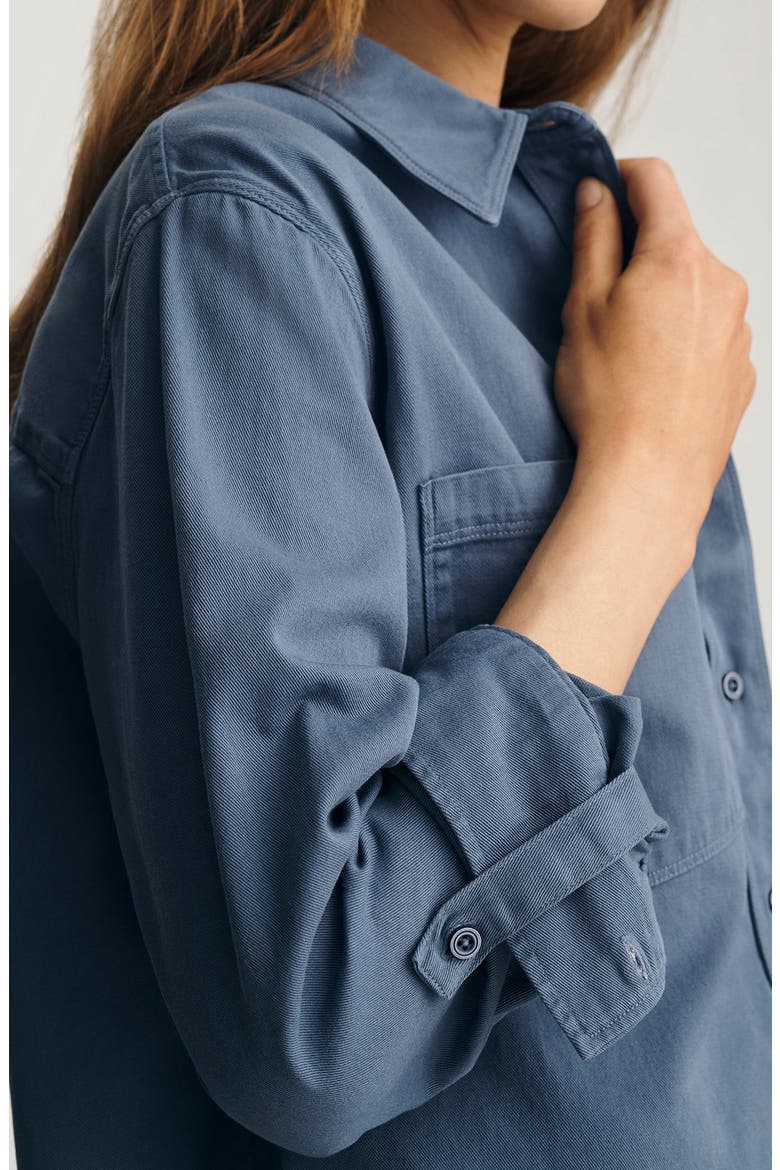 Relaxed Fit Cotton Button-Up Shirt, Alternate, color, BLUE INDIGO