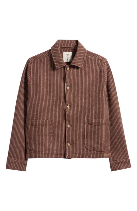 Sorrento Pinstripe Cotton & Linen Button-Up Overshirt