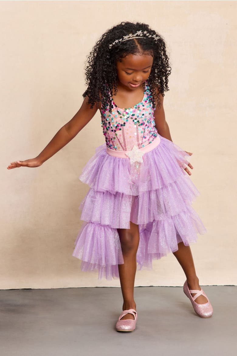 Showgirl Cape Skirt for Girls, Alternate, color, Purple