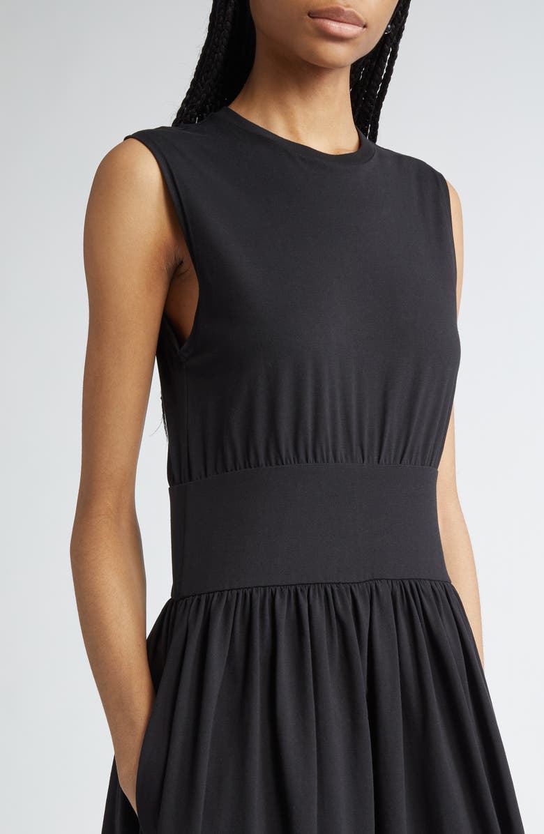 TOTEME Sleeveless Cotton Midi Dress, Alternate, color, Black