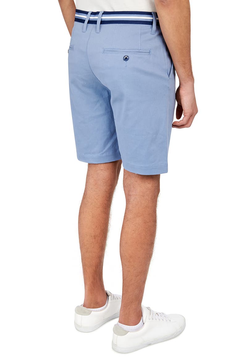 Slim Fit Solid Cotton Stretch Shorts, Alternate, color, CHAMBRAY/BLUE