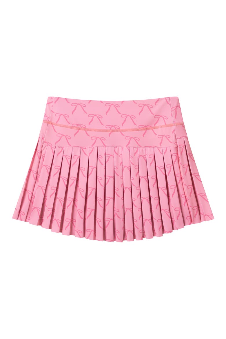 Kids' Floral Performance Pleated Skort, Alternate, color, PINK BOWS