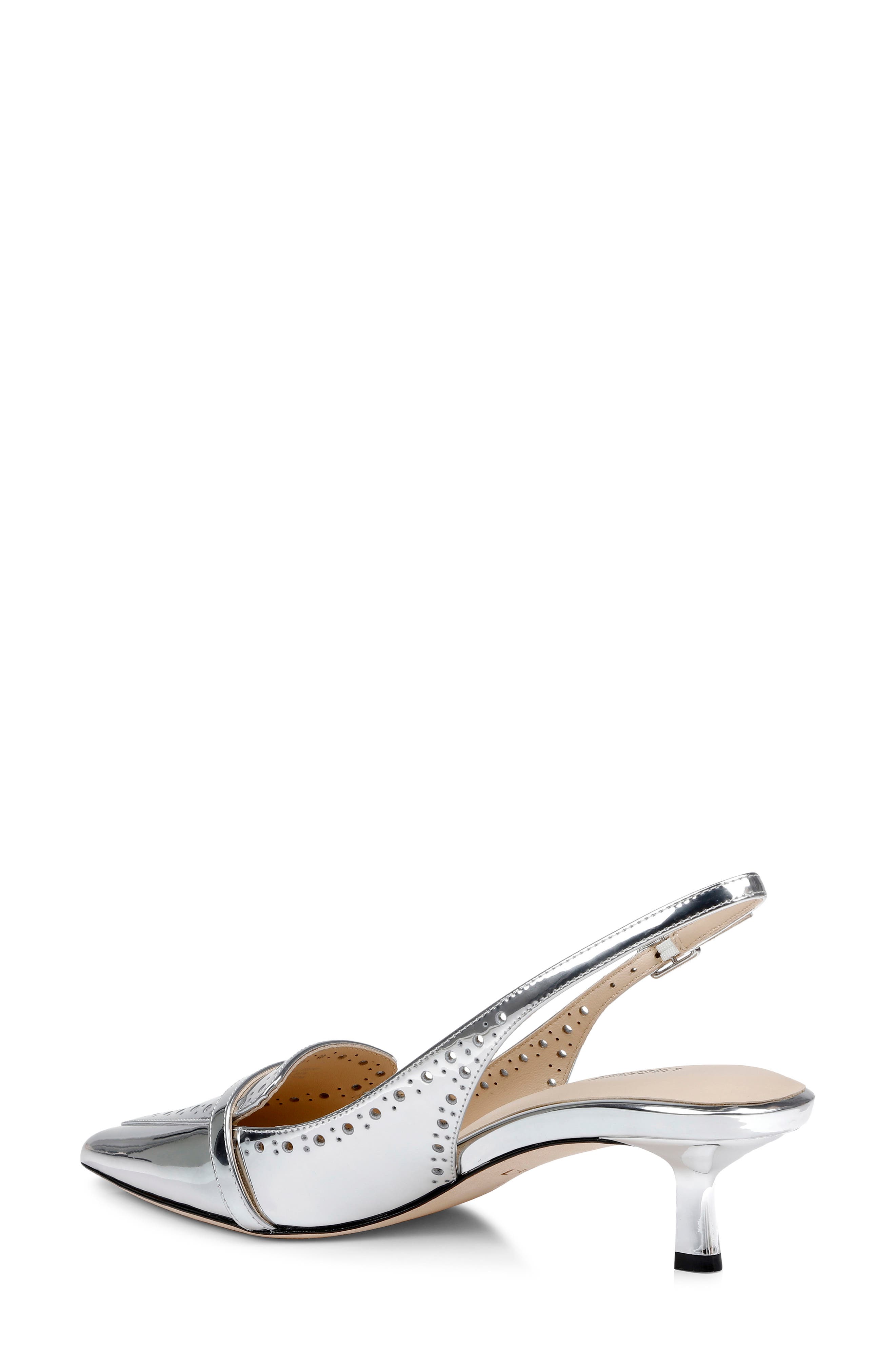 L'AGENCE Lourdes Slingback Pointed Toe Kitten Heel Pump, Alternate, color, 