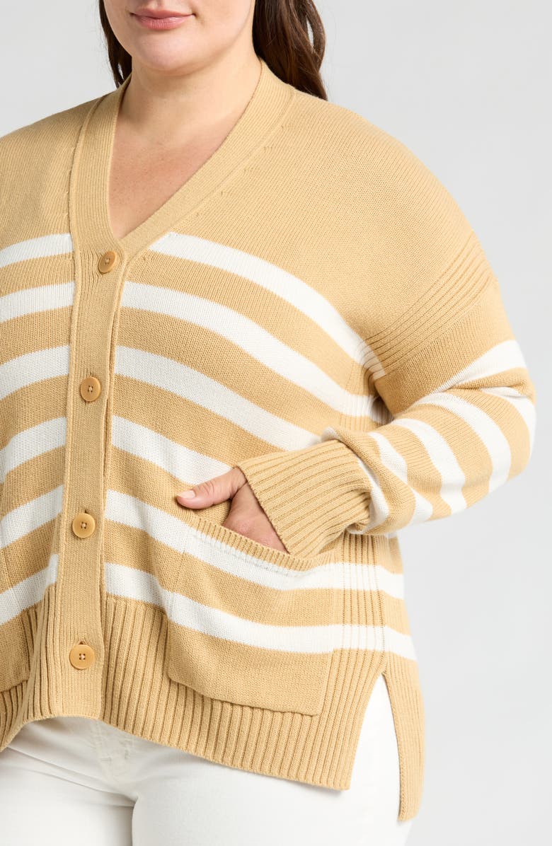 Madewell Stripe Cotton Blend Cardigan, Alternate, color,