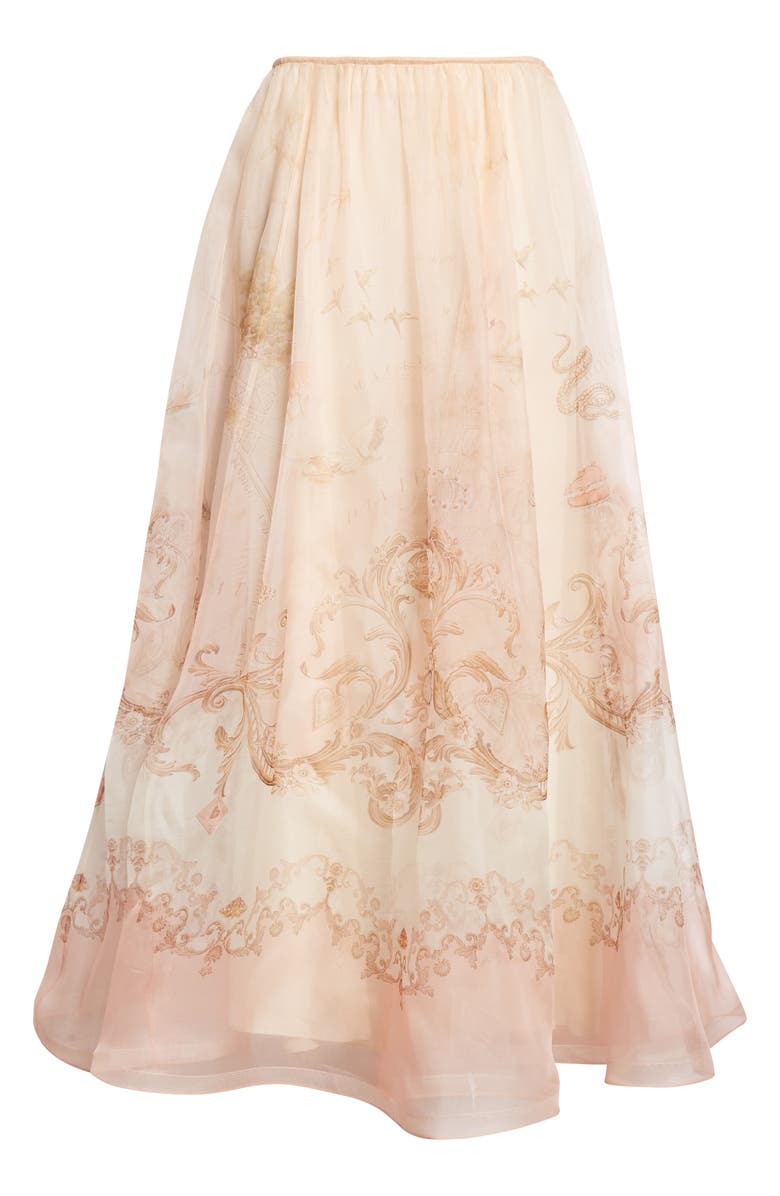 Zimmermann Hypnotic Silk Organza A-Line Skirt, Alternate, color, Map Print