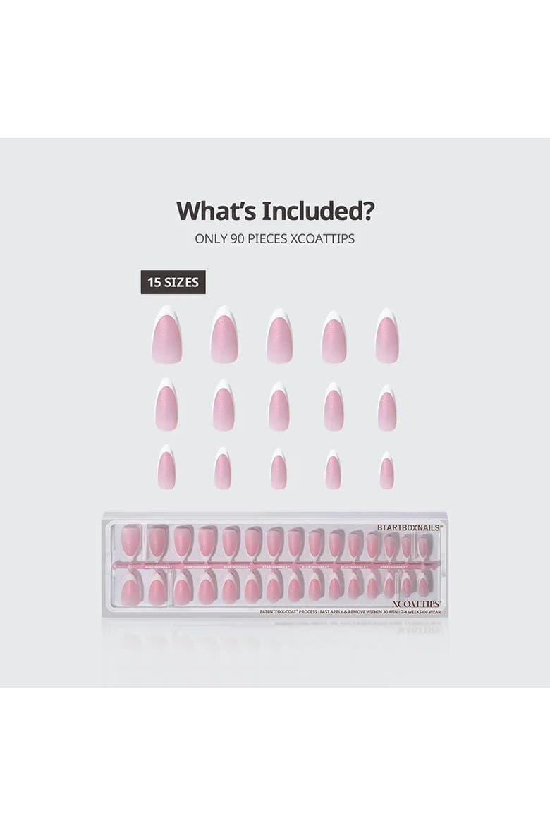 Soft Gel Nail Tips XCOATTIPS® French - Glitter Base Collection, Alternate, color, Medium Almond
