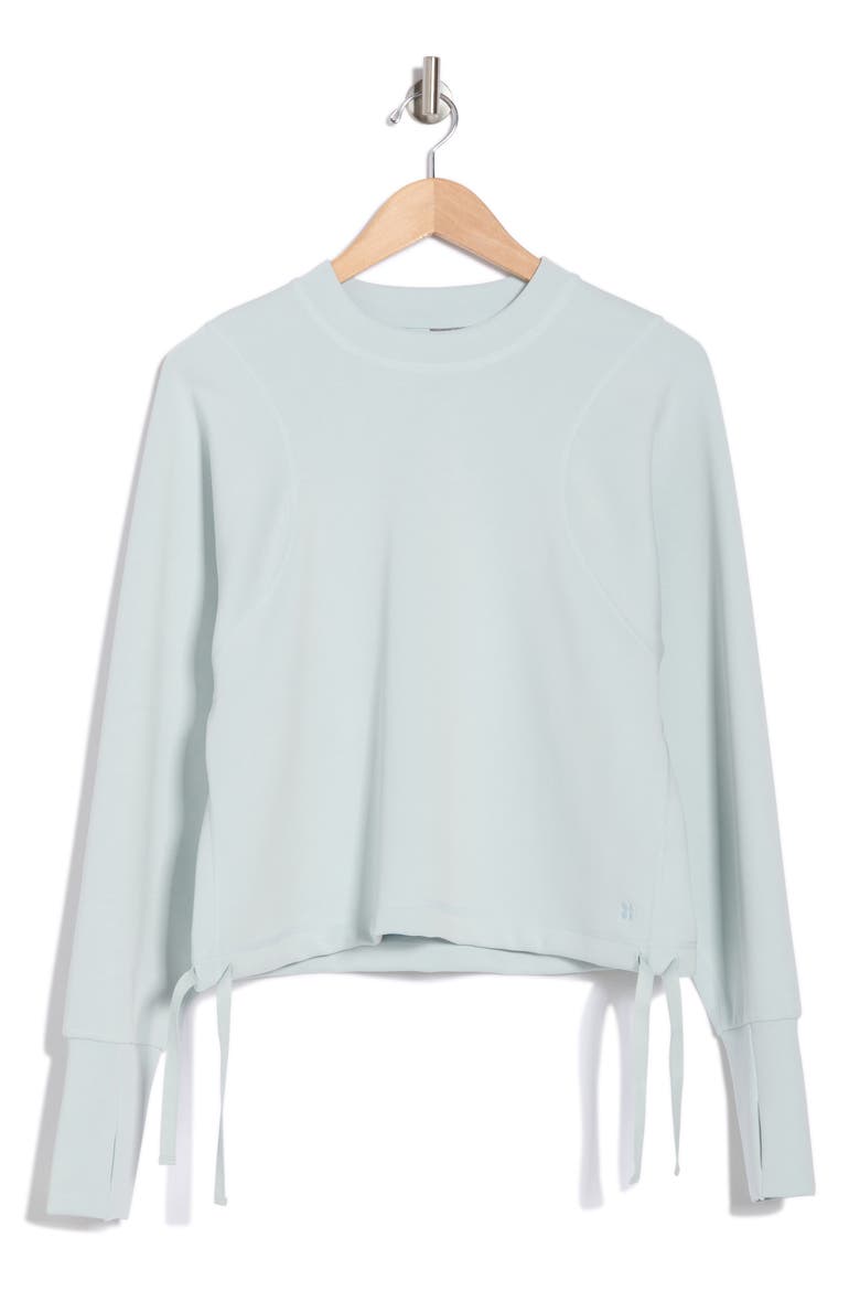 Sand Wash Crewneck Crop Sweatshirt, Alternate, color, FROST BLUE