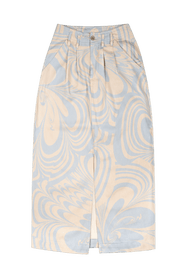 Untitled in Motion Kandran Printed Twill Pencil Midi Skirt