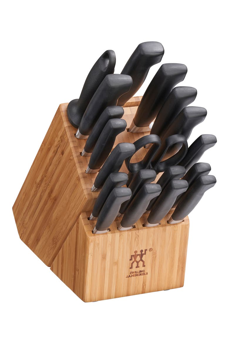 Four Star 20-Piece Knife Block Set, Main, color, BLACK