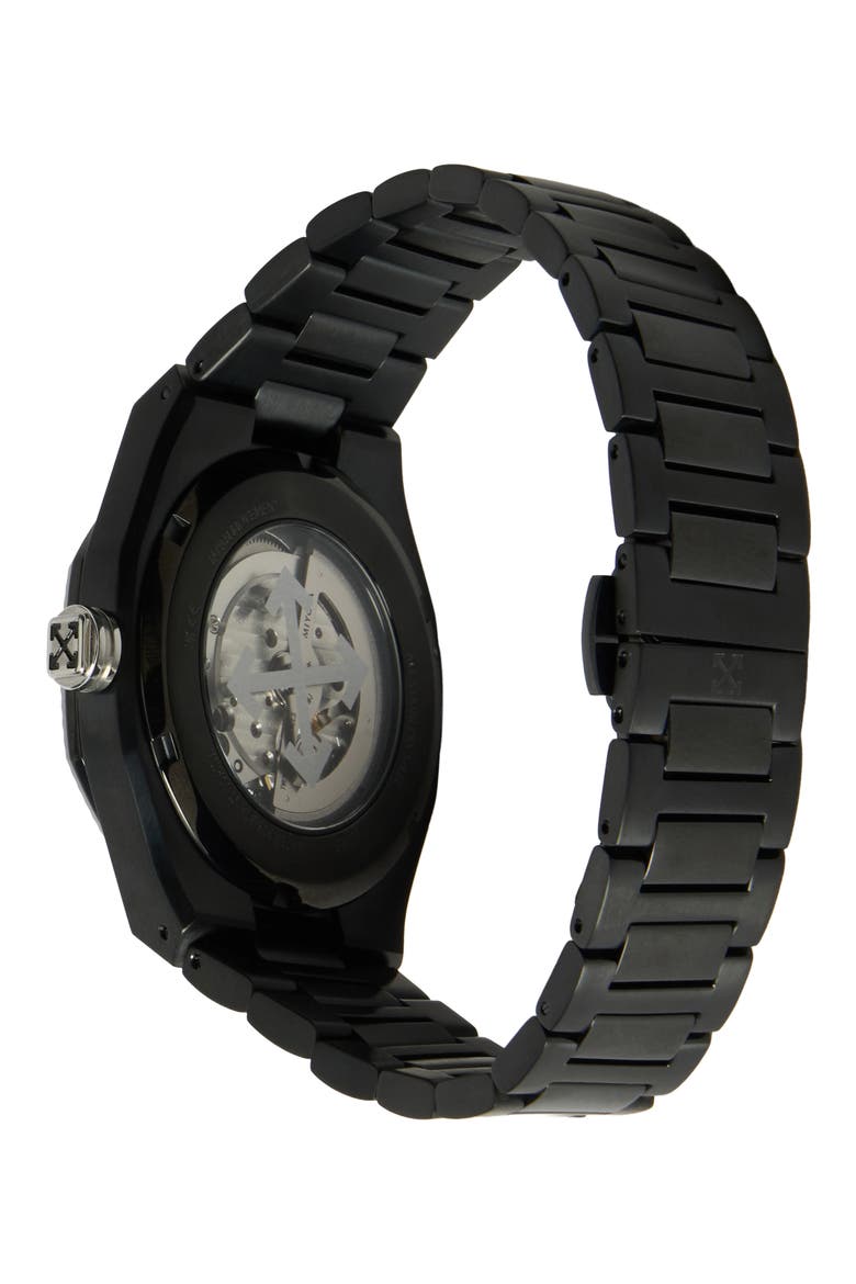 Side Note Bracelet Strap Automatic Watch, 41mm, Alternate, color, IP BLACK
