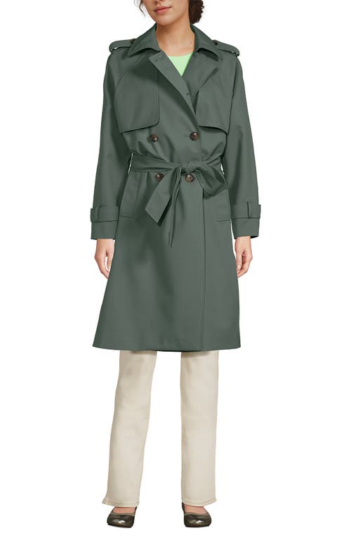 Lands' End Squall Waterproof Modern Trench Coat In Spruce