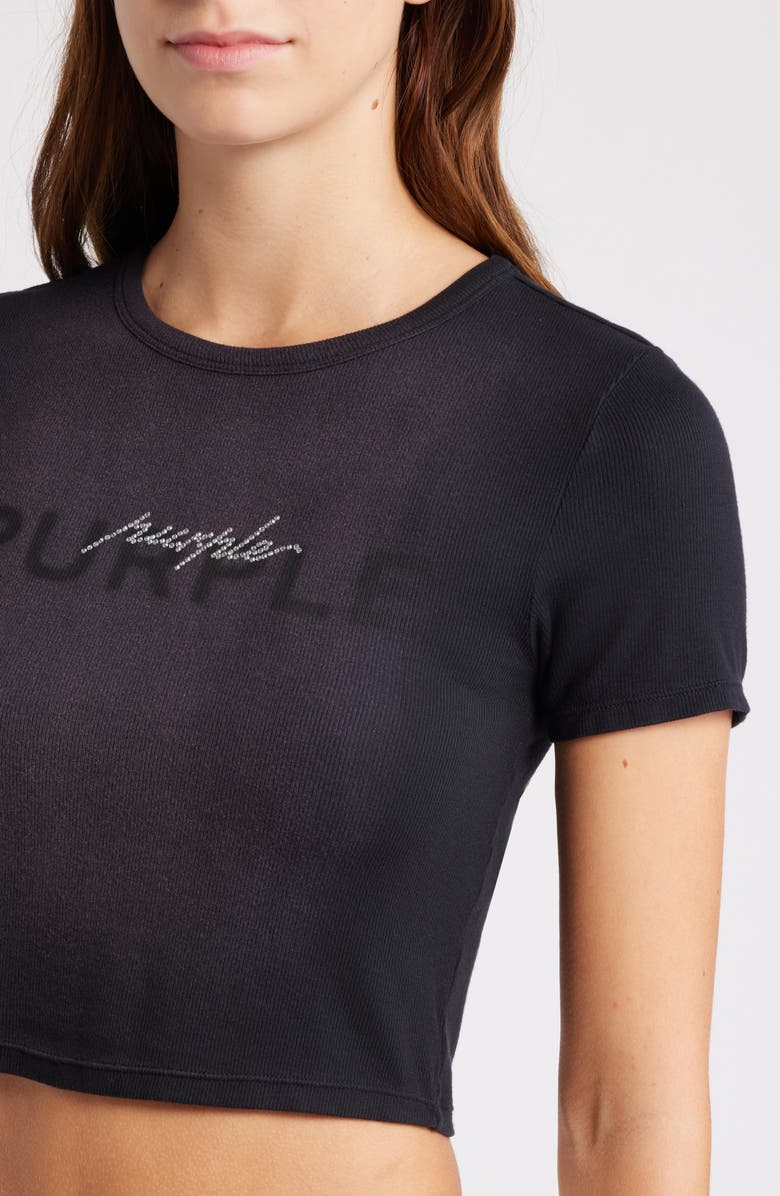 PURPLE BRAND Rhinestone Rib Baby Tee, Alternate, color, 