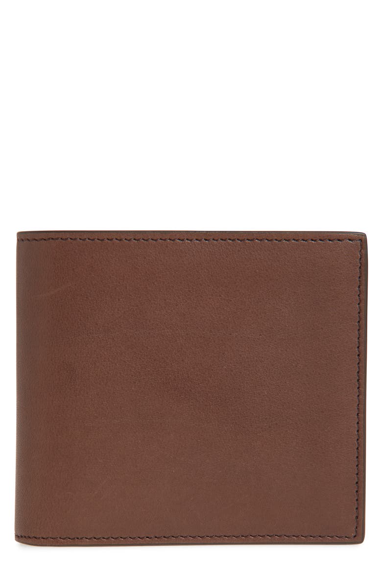 Full Grain Leather Bifold Wallet, Main, color, DARK BROWN