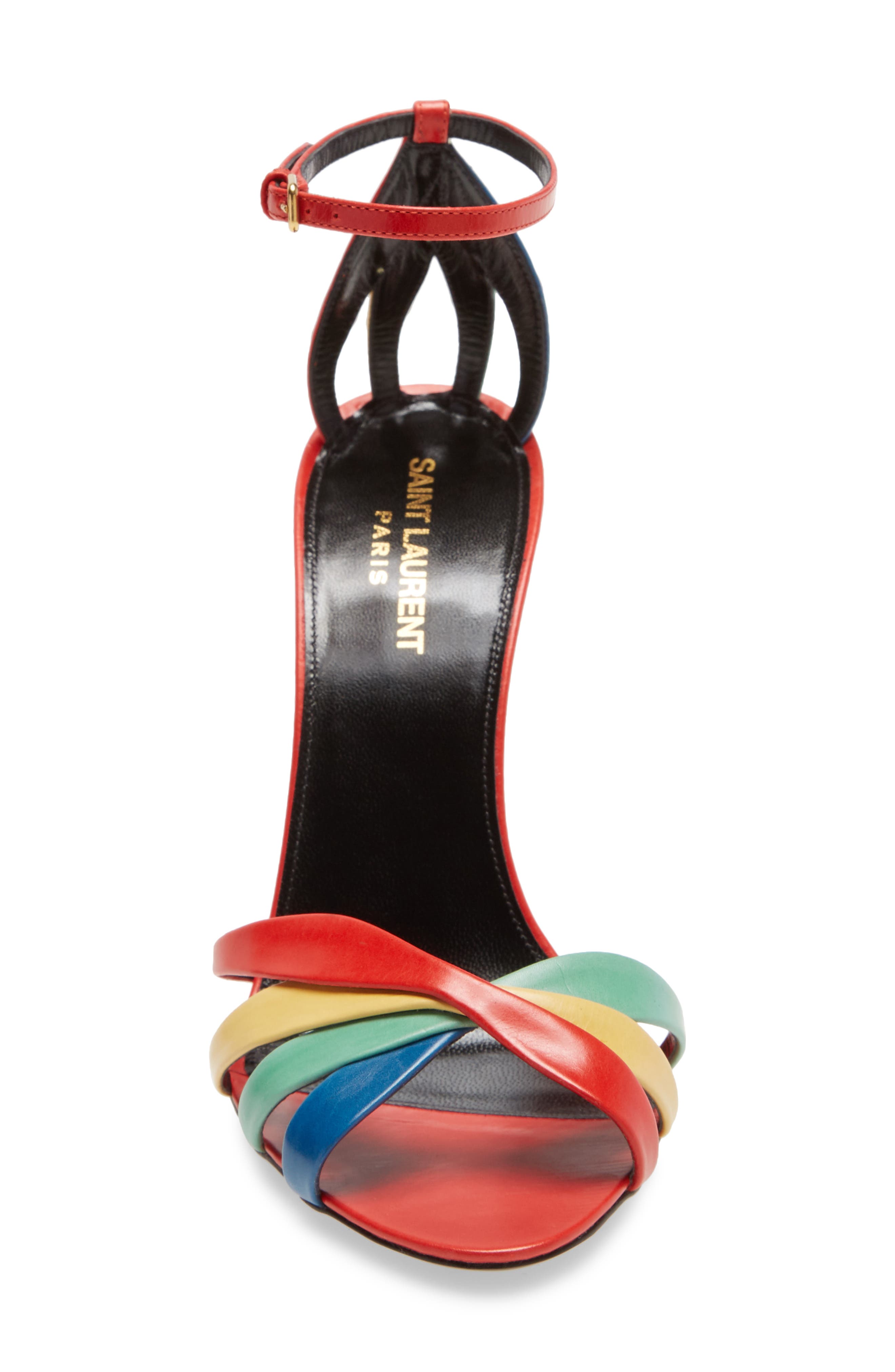 Saint Laurent Kristen Rainbow Ankle Strap Sandal, Alternate, color, 