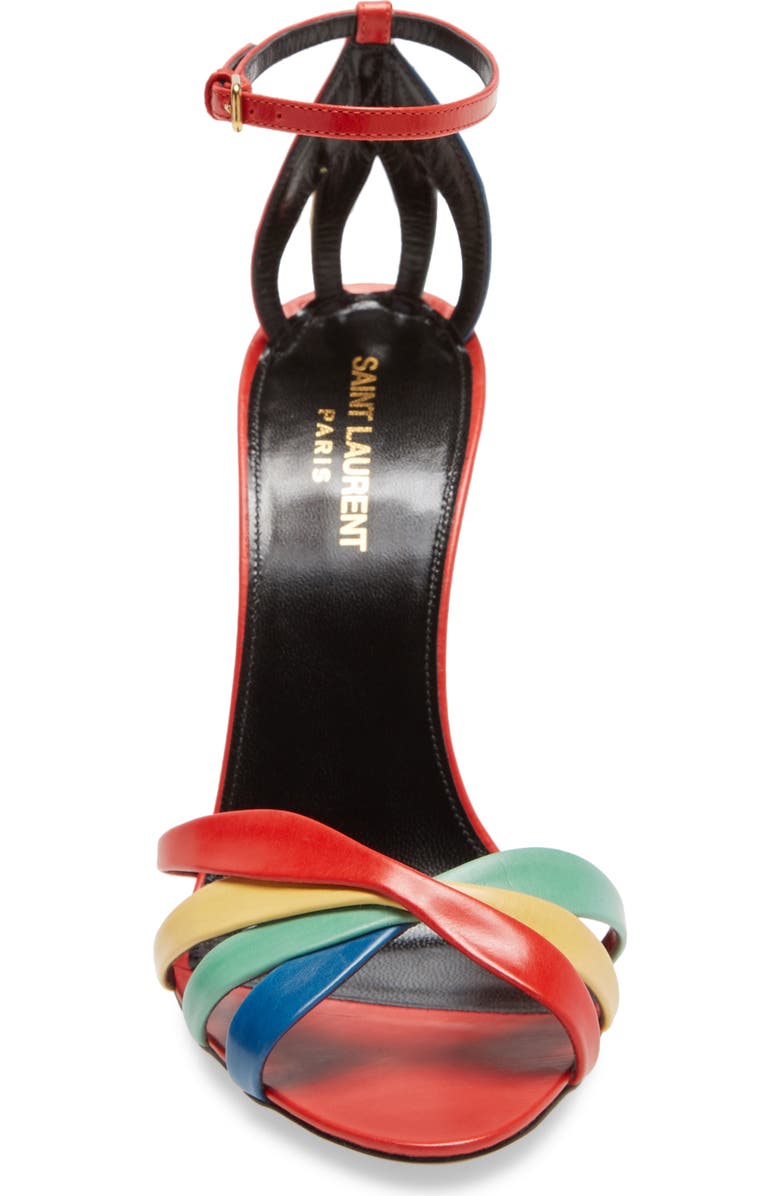 Saint Laurent Kristen Rainbow Ankle Strap Sandal, Alternate, color,