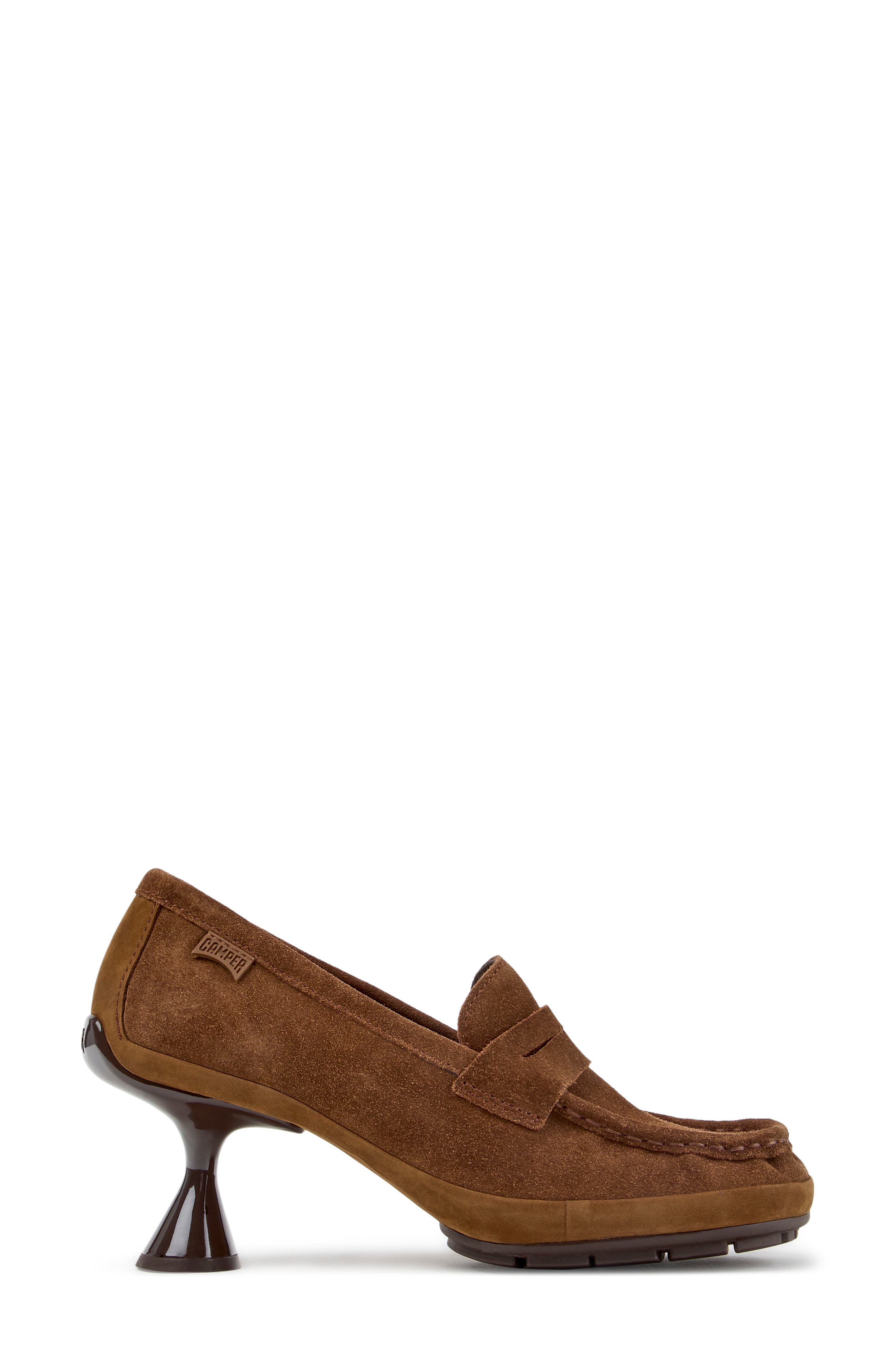 Leather Moccasin Pump, Alternate, color, MEDIUM BROWN