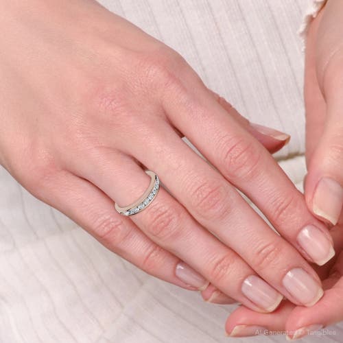 Bliss Diamond 1/2ct Diamond Wedding Ring Channel Set 14k Gold Or Platinum Lab Grown Ef/vs In Gold