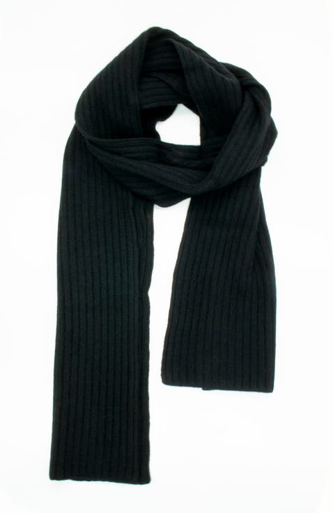 Cashmere ribbed scarf