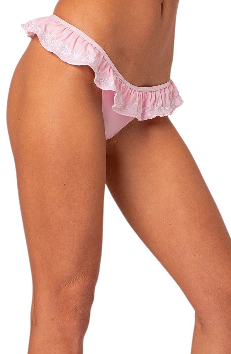 EDIKTED Frilly Ruffle Bikini Bottoms, Alternate, color, Pink