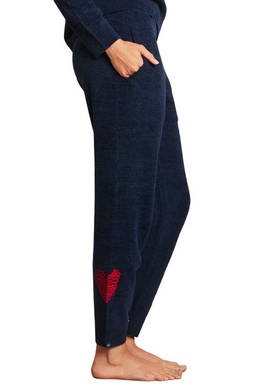 BAREFOOT DREAMS BAREFOOT DREAMS EMBROIDERED HEART COZYCHIC ULTRA LITE® LOUNGE PANTS