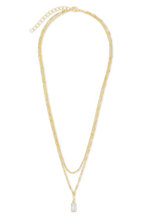 Jodie Cubic Zirconia Pendant Layered Necklace