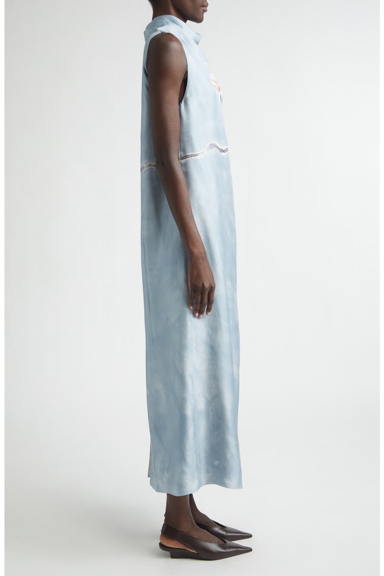 Noori Tulip Bouquet Sleeveless Silk Dress, Alternate, color, STORM TULIP