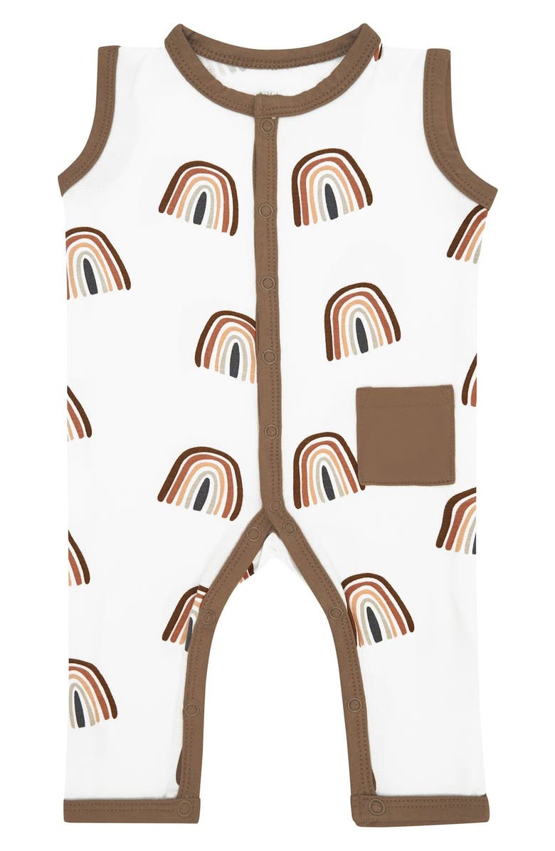 Kyte BABY Coffee Rainbow Romper, Main, color, 