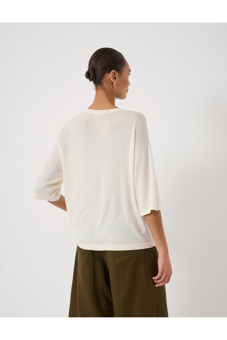Relaxed Knitted T-shirt, Alternate, color, Ecru White