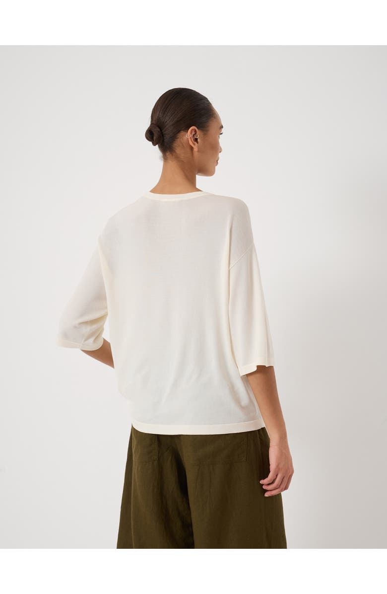 Hush Relaxed Knitted T-shirt, Alternate, color, Ecru White
